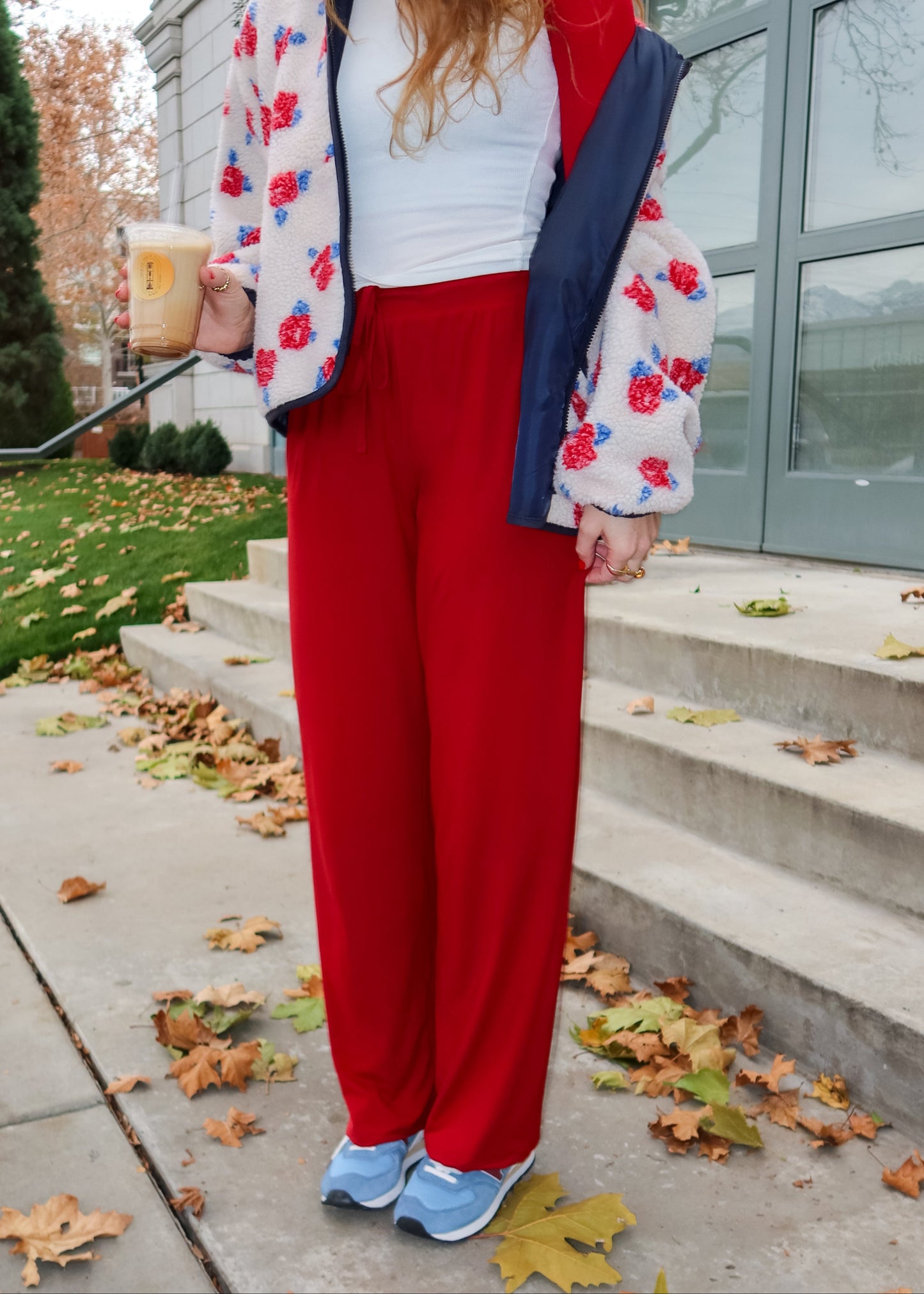 wishlist pants in ruby red