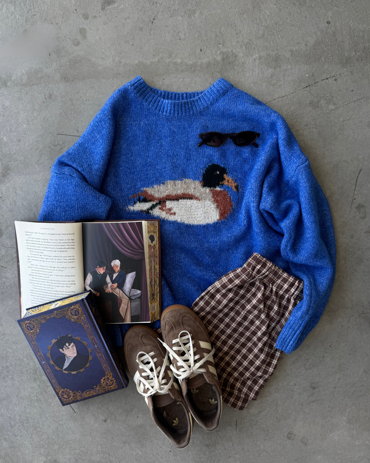 mallard duck graphic sweater